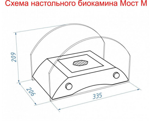 Биокамин Lux Fire Царский мост М бронза